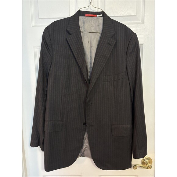 Vtg ISAIA Napoli Gray 100% Wool Blazer 3 button Jacket Size 46 (US)Made in Italy - Picture 1 of 16